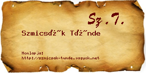 Szmicsák Tünde névjegykártya